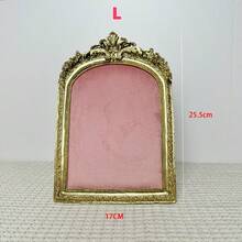 1pc Vintage Style Resin Jewelry Display Stand, Photo Frame Design Velvet Necklace Holder, Earring Rack, Jewelry & Accessory Organizer And Decoration For Women Storage Organizer Travel Essentials Gift Back To School - Pink - View 15