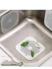 10 个毛发过滤器、带吸盘的水槽塞、浴缸淋浴排水过滤器、硅胶厨房塞浴室工具（颜色随机）