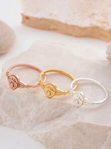 1pc Vintage Bee Design Gold-Tone Plated Knuckle/Midi Ring, Fashionable Unique Small Jewelry For Women, Suitable For Daily Wear - Bee Ring - View 2