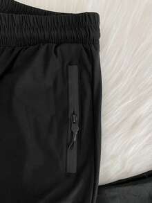 Quick-Drying Pants/Zipper Pocket/Elastic Waist/Sporty/Casual - Hitam/Hijau - View 3