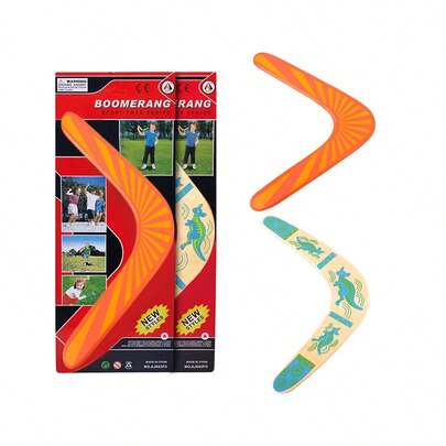 2 pieza Dos colores Boomerang De Madera De Regreso Forma De V de canguro retro, Juegos al aire libre Deportes Juguete Equipo de deportes al aire libre, apto para juegos de fiesta de adultos en Halloween/Navidad/Acción de Gracias