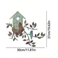 1PC 2D Metal Flat Bird Nest For Wall Beautification And Decoration, Suitable For Living Room, Bedroom Wall Decoration, And Outdoor Wall Decoration