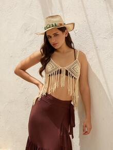 Tropiscape 1顶牛仔夏季帽，卷边牛仔帽，户外遮阳帽，草帽，简约细腰带装饰草帽，经典英伦风软呢帽，彩绘帽，秋季圣诞节冬季圣诞礼物 - 彩色 - 查看 5