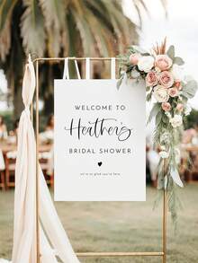 1pc- Customized Name Bride Gift Welcome Sign, Modern Bride Gift Welcome Poster, Minimalist Bride Gift Welcome, Customized Frameless Poster Printing, Wedding Decoration, Personalized Sign, Wedding Poster, Modern Minimalist Wedding Sign, Bohemian Wedding Sign Simple, Customized Frameless Canvas Poster - Personalized Wall Art, Fashionable Outdoor Poster Decoration Fashionable Home Decoration Gives Him A Unique Gift, Modern Poster Printing,Art Activities - Multicolor - View 4