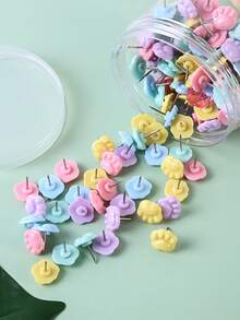 50 Pieces Of Cat Paw Thumbtacks, Office Stationery, Thumbtacks For Bulletin Boards, Thumbtacks For Walls, Cork Stoppers, Maps, Calendars, Photos, Gift Storage Boxes, Student And Adult DIY Handicraft Projects, Home Office Organization, Large-Sized Cork Thumbtacks, Stationery Needed For Returning To School.Back-To-School Supplies, Fixed Accessories For Graduation Party Decoration,Back To School,School Supplies - Multicolor - View 1