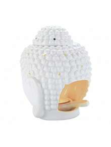 陶瓷佛头茶蜡烛台，陶瓷佛像香炉，烛台灯家居装饰，装饰佛头精油扩散器，蜡烛香薰扩散器，茶蜡烛台，瑜伽水疗佛像装饰 - 彩色 - 查看 6