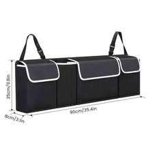 Large Car Boot Organiser Back Seat Hanger Tidy Storage Bag Pocket Hanging Pouch - Black - View 2