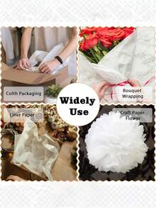 50张白色薄纸，未包装，适用于婚礼、生日DIY项目、节日包装工艺品、礼品袋、新娘送礼会、生日、毕业典礼以及各种场合，如万圣节、圣诞节、感恩节等。 - 白色 - 查看 9