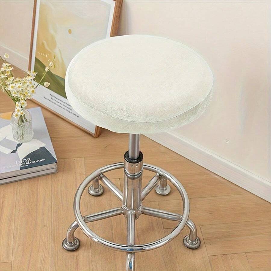 1 pieza Funda elástica para taburete redondo tipo ola de agua, Funda para taburete redondo, Tapa, Silla decorativa y protectora, Adecuada para taburetes redondos de bar, cafetería y cocina
