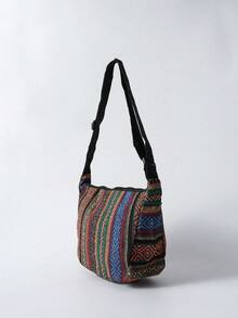 Tropiscape Large Capacity Dumpling Bag 2025 Women's Bag Retro Striped Canvas Shoulder Bag Foreign Style Crossbody Bag Vacay Vibes Vacation Relax Beach Autumn Winter Gifts Cottagecore,SummerOutfit - Multicolor - View 10