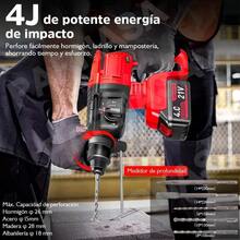 Seokiwi Rotomartillo Taladro Inalámbrico Sds-plus 3200w 2*4.0ah 4en1 - Rojo - Ver 3