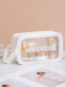 3-In-1 Set: Toiletry Bag, Storage Pouch, Suitable For Cosmetics, Stationery - Perfect For Wedding, Birthday, Gift, Portable Makeup Bag Set, Stylish Color Patchwork, Suitable For Bathroom/Travel, Cosmetics Organizer Bag, Women Beauty Tools Accessories,For Holiday Beach, Bathroom Collection, Bedroom Collection, Large Capacity - Beige - View 9