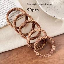 5条装女士发圈，新款高弹无缝豹纹发带，马尾辫发绳，女士高吸睛加厚发圈，马尾辫发圈，发绳，动物纹发带 - 彩色 - 查看 16