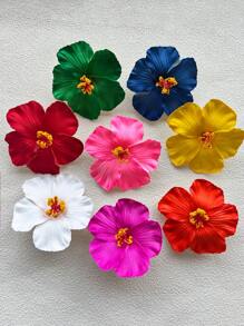 10 Stücke zufällige Farbe Frauen Hibiskus Haarclips, Hawaii Blumenclips, Pflaumenbüten-Schaum-Haarclips, Hawaii Tropen Party Dekorationen, Strand Schwimmbad Urlaubskleidung, Hawaii Party Zubehör Klauen Clips Haarclips Haarspangen
