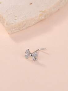 1 件可爱蝴蝶结 L 型鼻钉 - 闪亮白色 CZ 18K 镀金 20G 鼻环，精致 L 形弯曲鼻穿孔首饰，适合女性，防过敏且舒适，适合日常佩戴 - L-Pin-Nose-Stud - 查看 9