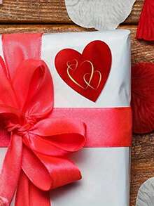 500 قطعة/لفة من ملصقات قلوب حمراء لأختام حزم هدايا عيد الحب، أكياس الحلوى ،ديكور حفل الزفاف ، القرطاسية