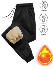 男士舒适抓绒慢跑裤 - 寒冷天气训练及休闲穿着，冬季