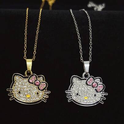 Sanrio Sanrio 1pc Hello Kitty Fashion Shiny Pendant Necklace For Everyday Wear For Party Dating Gifts