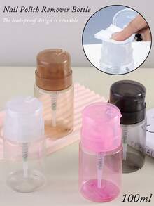 100ml Nail Polish Remover Pump Dispenser Push Down Pump Dispenser Bottle Empty Lockable Nail Polish Remover Pump Dispensers Liquid Pumping Dispenser Bottles For Alcohol,Makeup Remover