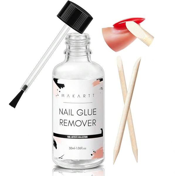 Makartt Nail Glue Remover For Press On Nails - 30ML Press On Nail Remover Easy Removal Debonder For Glue On Nail Tips,Non-Acetone Nail Polish Remover