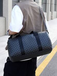 大容量旅行行李袋，带湿口袋的周末旅行包，健身房健身医院防水过夜包，周末旅行随身行李，黑色大号手提包旅行必备购物袋 - 彩色 - 查看 12