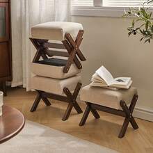 Small Footstool Shoe Changing Stool Padded Foot Rest Stool Entryway Living Room - complexion - View 10