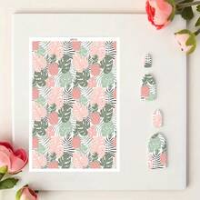 1pc Ultra-Light Water Transfer Paper With Colorful Flower Patterns – Perfect For DIY Ceramic Earrings, Jewelry & Polymer Clay Crafts, Blue & White Checkered Design, Craft Transfer Paper | Tropical Design | Intricate Designs - Multicolor - View 40