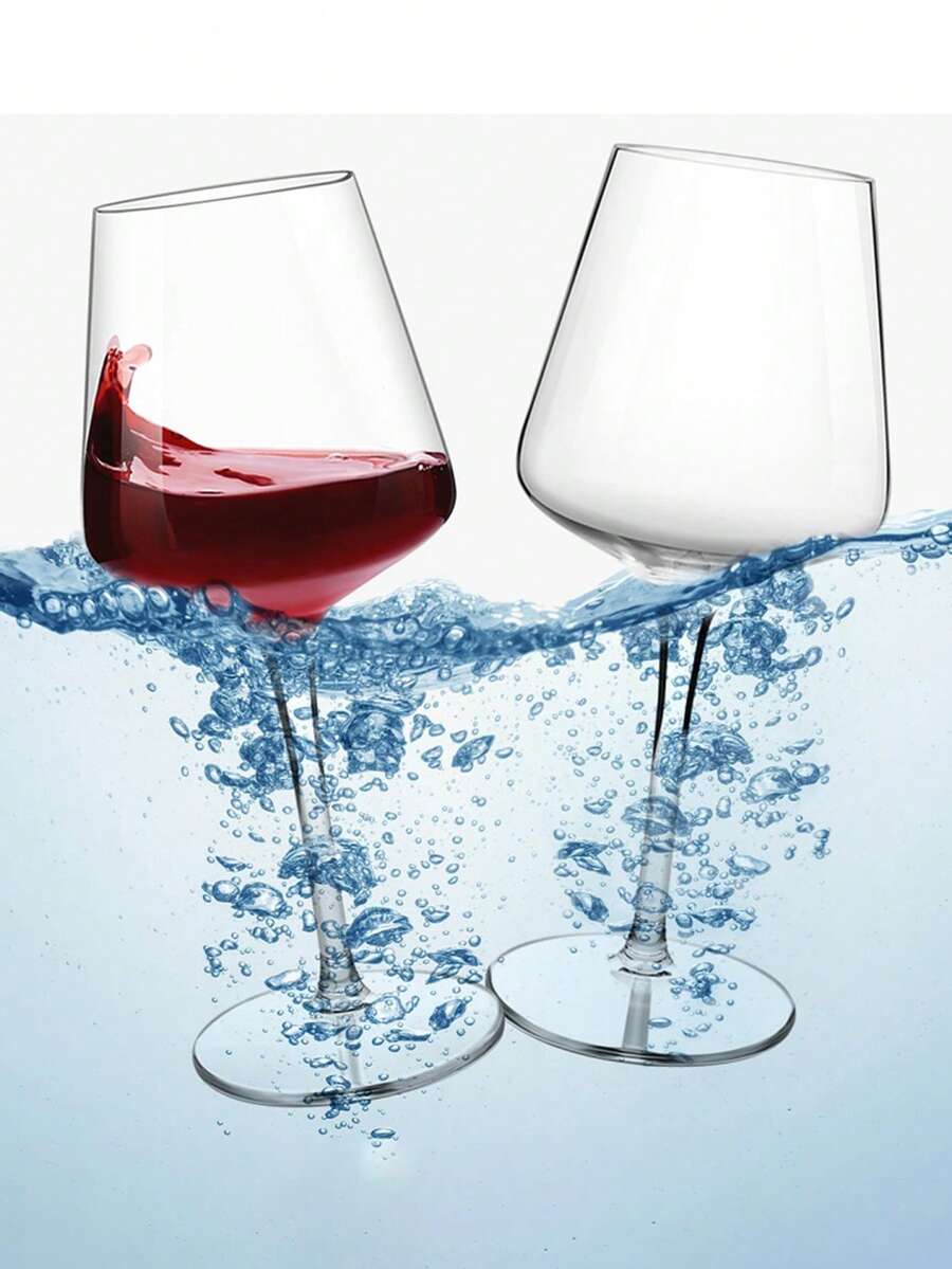 MICHLEY 2/4/6个装漂浮塑料酒杯，不易碎透明杯，Tritan塑料材质，可放入洗碗机清洗，适合露营、聚会、父亲节礼物 - 透明 - 查看 1