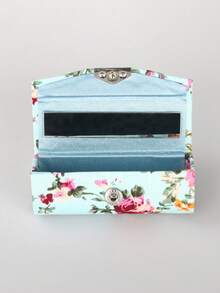 Estuche de lápiz labial con espejo de patrón floral elegante vintage, set organizador de maquillaje, bolsa de cosméticos de viaje, bolsa de almacenamiento de bolso, caja de lápiz labial floral retro, almacenamiento de cosméticos - regalo perfecto para mujeres - diseño plegable y portátil para llevar lápiz labial y artículos pequeños, regalo ideal para novia, madre, abuela, recuerdo de fiesta - Multicolor - Ver 2