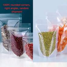 Environ 100 pièces de sacs à fermeture éclair transparents et refermables, sachets de rangement pour aliments transparents et autoportants, sacs en plastique jetables non revêtus pour Noël, Halloween, Pâques