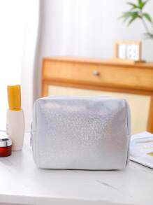 1pc Elegant Star Velvet Octagon Makeup Bag, Portable Handheld Cosmetic Bag, Large Capacity Makeup Organizer Pouch, Gold Star Sparkling Glam Ladies Clutch, Included In Link Is Makeup Bag Set