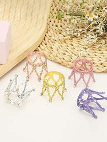 1PC Wedding Tiara Small Crown, Pearl Tiara Hair Crown, Birthday Cake Decoration Jewelry, Holiday Gifts, Wedding Bridal Headdress Supplies, Crowns, Bridesmaid Gifts, Bedroom Table Decorations, Graduation Gifts, Flower Decorative Accessories, Travel Accessories - Multicolor - View 4