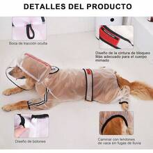 Impermeable para Perros, Impermeable Transparente para Perros de Cuatro Patas con Rayas Reflectantes, Pantalones de Capucha para Perros, Adecuado para Perros Medianos y Grandes (6XL) - 6XL - Ver 2