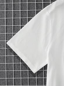 Customized 2pcs Men's Casual/Streetwear/Sports/Outdoor - Tennis & Golf Style Round Neck T-Shirt And Drawstring Shorts, Holiday Gift, Valentine's Day/Birthday/Anniversary Photo Customized, Gift For Him - White - View 6