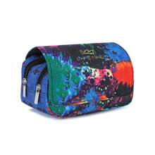 Pencil Case For Boys And Girls, Double-Sided Pattern Pencil Case, Large Storage Wallet Card Case,Compartment Pencil Case For School Students