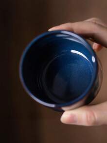 1pc粗陶意式浓缩咖啡杯复古陶瓷功夫茶杯老板茶杯办公室家用水杯返校 - 彩色 - 查看 11