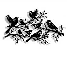 [Classic Bird Branch Metal Art] Elegant Minimalist Bird Branch Metal Wall Art: Suitable For Office, Home, Kitchen, Courtyard, And More - Classic Style