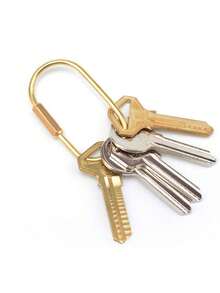 Llavero ovalado con cadena dividida, Portallaves con  de rosca, llavero de clip de metal dorado con cierre de rosca para mujeres y hombres, Llavero de formas especiales para colgar en la cintura, Llavero de metal grande, Equipo para exteriores - Multicolor - Ver 3