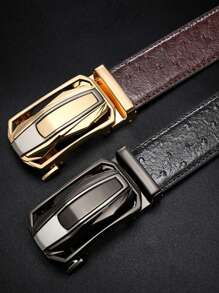 1 Stück modischer, bequemer Gürtel mit Rennauto Muster mit Automatikschließe, vielseitiges Business Accessoire, tolle Geburtstagsgeschenk Idee für den Freund