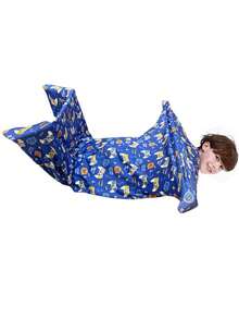 儿童印花感官睡衣 - 弹力游戏睡袋，适合 3-5 岁儿童 - 透气涤纶面料 - 中号 - 运动袜，S 码