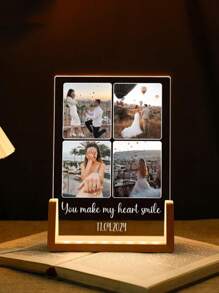 1 个性照片小夜灯牌匾 情侣灯 定制亚克力相框 卧室装饰 定制LED小夜灯 送给他和他的朋友、家人和亲戚的礼物 定制照片文字 六种款式可选 定制小夜灯 - 均碼 - 查看 3