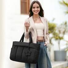 NEWHEY 女士笔记本电脑手提包 15.6 英寸轻质羽绒手提包工作包绗缝旅行手提包带肩带大号电脑公文包教师包护士包适合休闲办公旅行 - 彩色 - 查看 12