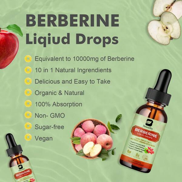 Berberine Liquid Drops 29000mg Ceylon Cinnamon | For Men & Women | Promote Liver & Heart Health, Support Immune System, Enhance Mood, Aid Digestive Health, Balance Blood Sugar & Boost Overall Wellness