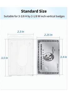 2 件硬质塑料徽章夹，透明 ID 徽章名片夹，配有方便的拇指槽，可容纳 2 张卡片，垂直/水平样式，用于展览 ID、员工姓名标签、通行证、身份证、公交车保护套、定制插入物，轻巧便携，信用卡、身份证、白领工作者假期、周年纪念日、学校、家庭和办公用品、学校用品、返校 - 彩色 - 查看 7