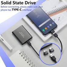 2TB Portable External Hard Drive With USB 3.1 & Type-C, High-Speed Data Transfer, Ultra-Light & Compact Design, Compatible With PC, , Chromebook - Sleek Black, Multifunctional Storage | Modern Look | Durable Construction, Portable Storage - màu đen - Xem 3