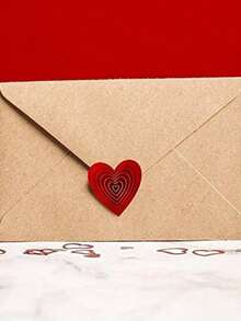 500 قطعة/لفة من ملصقات قلوب حمراء لأختام حزم هدايا عيد الحب، أكياس الحلوى ،ديكور حفل الزفاف ، القرطاسية