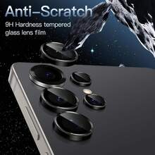 金属镜头玻璃相机保护膜，超高清钢化防刮防震膜，适用于可折叠和旗舰手机 - 兼容 Galaxy S24/S23/S25 Ultra、Z Fold 6/5/4、Flip 5/4、Phone 15/14/16 Pro Max/Plus、A55/A35/A25 系列、后置摄像头光圈保护壳