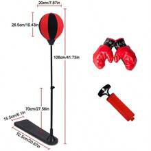 Free Standing Height Adjustable Boxing Punch Ball Bag Gloves Set Sports - UK-L340401 - View 2
