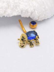 1Piece 14G Elephant Belly Button Ring Navel Piercing Tropical Animals Belly Button Piercing Body Jewelry - Multicolor - View 4