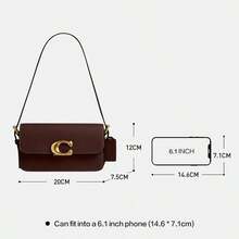 Coach Women's Genuine Leather Shoulder Hand Bag, Classic Clutch Wallet Purse For Ladies With Magnetic Snap Closure - Mocha Brown - View 6
